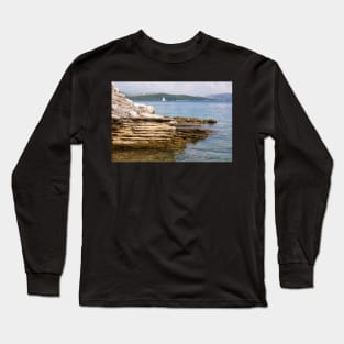 Corfu coastline (and Albania) Long Sleeve T-Shirt